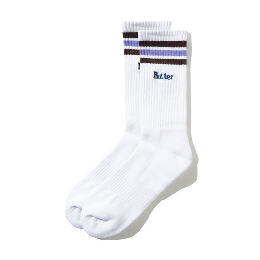Stripe Socks, White / Purple