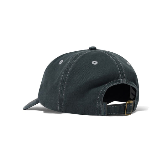 Rounded Logo 6 Panel Cap, Washed Black