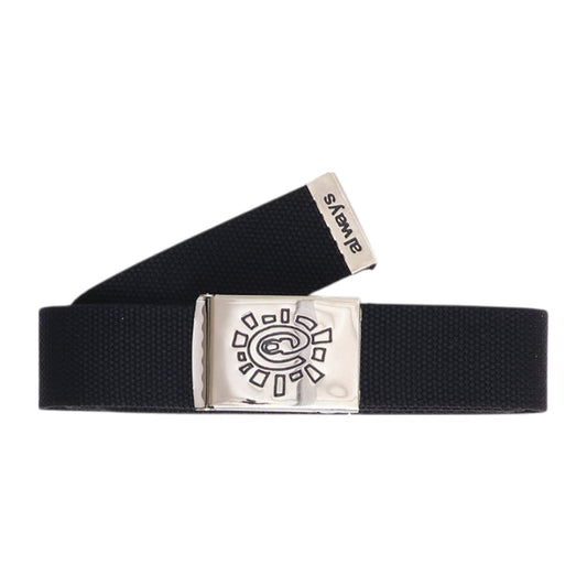 Embossed Silver Buckle @sun Belt, Black