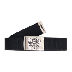 Embossed Silver Buckle @sun Belt, Black