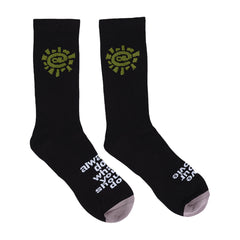 Green @sun Sock, Black
