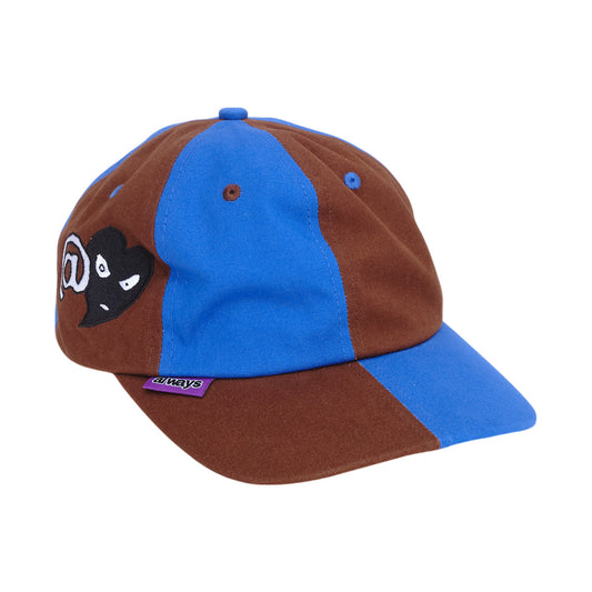 Mixed 6 panel Cap, Blue / Brown
