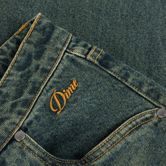 Baggy Denim Pants, Sandblasted Pine