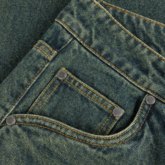 Baggy Denim Pants, Sandblasted Pine