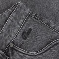 Straight Denim Pants, Faded Black