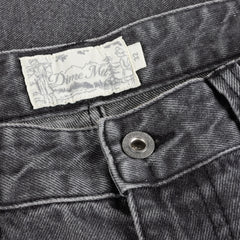 Straight Denim Pants, Faded Black