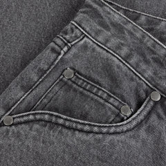 Straight Denim Pants, Faded Black