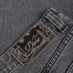 Straight Denim Pants, Faded Black