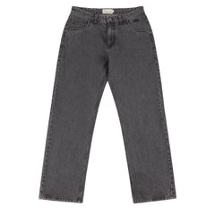 Straight Denim Pants, Faded Black