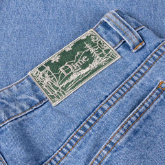 Classic Relaxed Denim Pants, Blue Washed