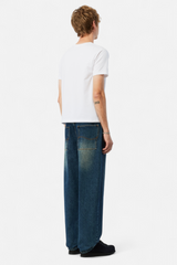 Baggy Denim Pants, Sandblasted Night Indigo
