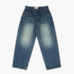 Baggy Denim Pants, Sandblasted Night Indigo