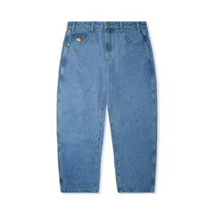 Santosuosso Denim Jeans, Washed Indigo / Green Stitching