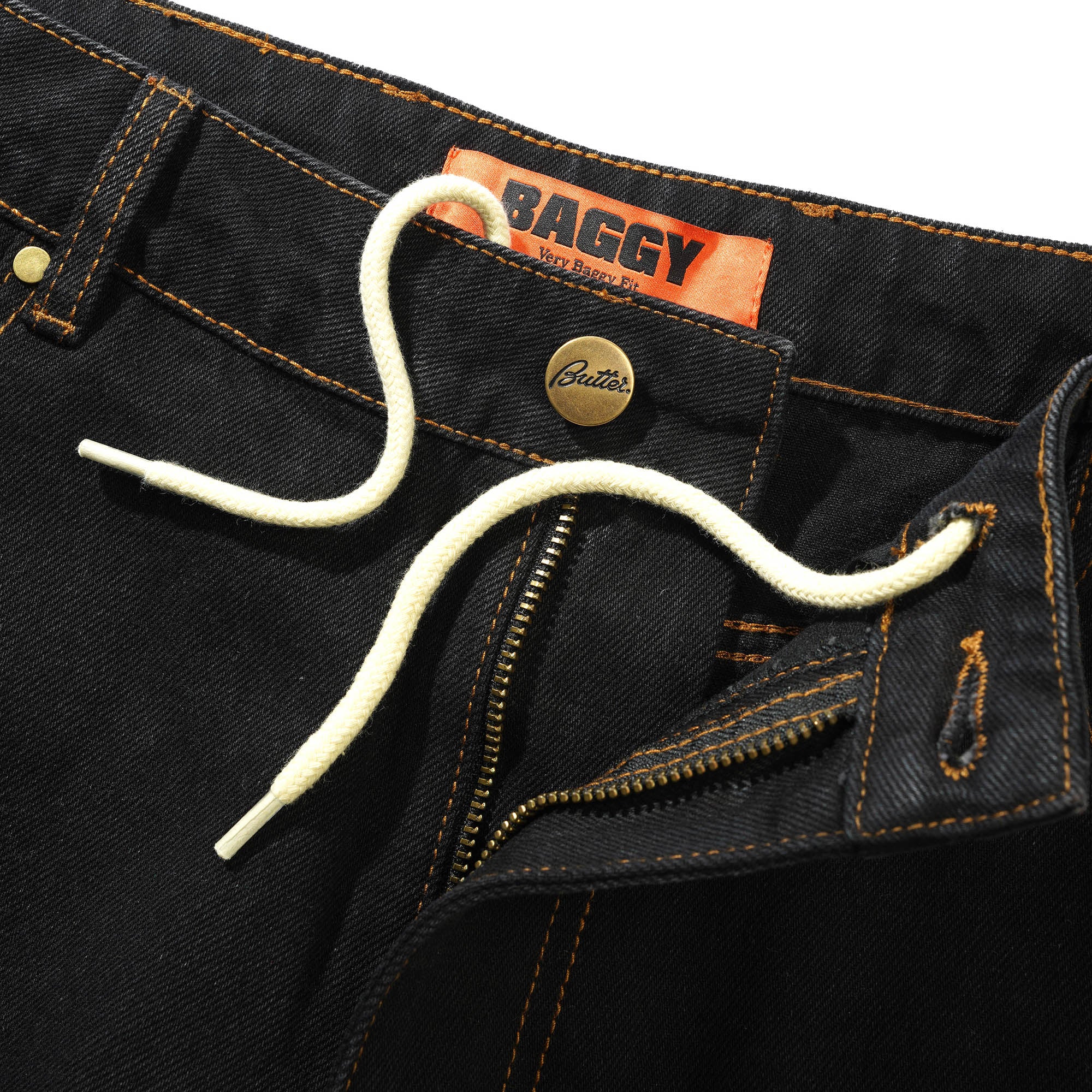 Baggy Denim Jeans, Washed Black