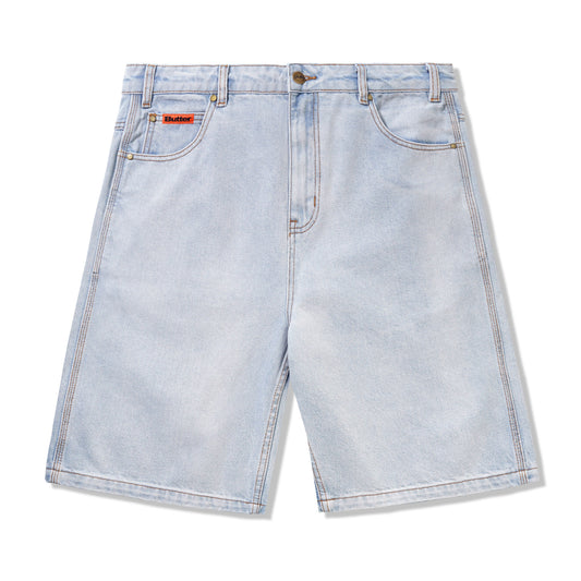 Baggy Denim Shorts, Light Blue