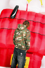 Peanuts Patched Zip-Thru Hood, Washed Camo