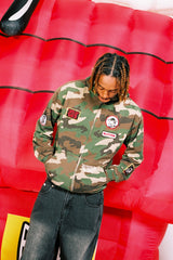 Peanuts Patched Zip-Thru Hood, Washed Camo