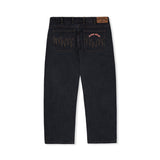 Logo Baggy Denim Jeans, Washed Black