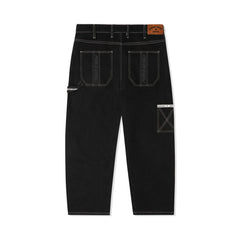 Carpenter Baggy Denim Jeans, Washed Black