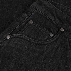 Classic Baggy Denim Pants, Black Washed