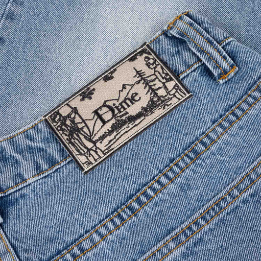 Classic Relaxed Denim Pants, Sandblasted Blue