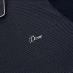 Waffle Polo Shirt, Indigo