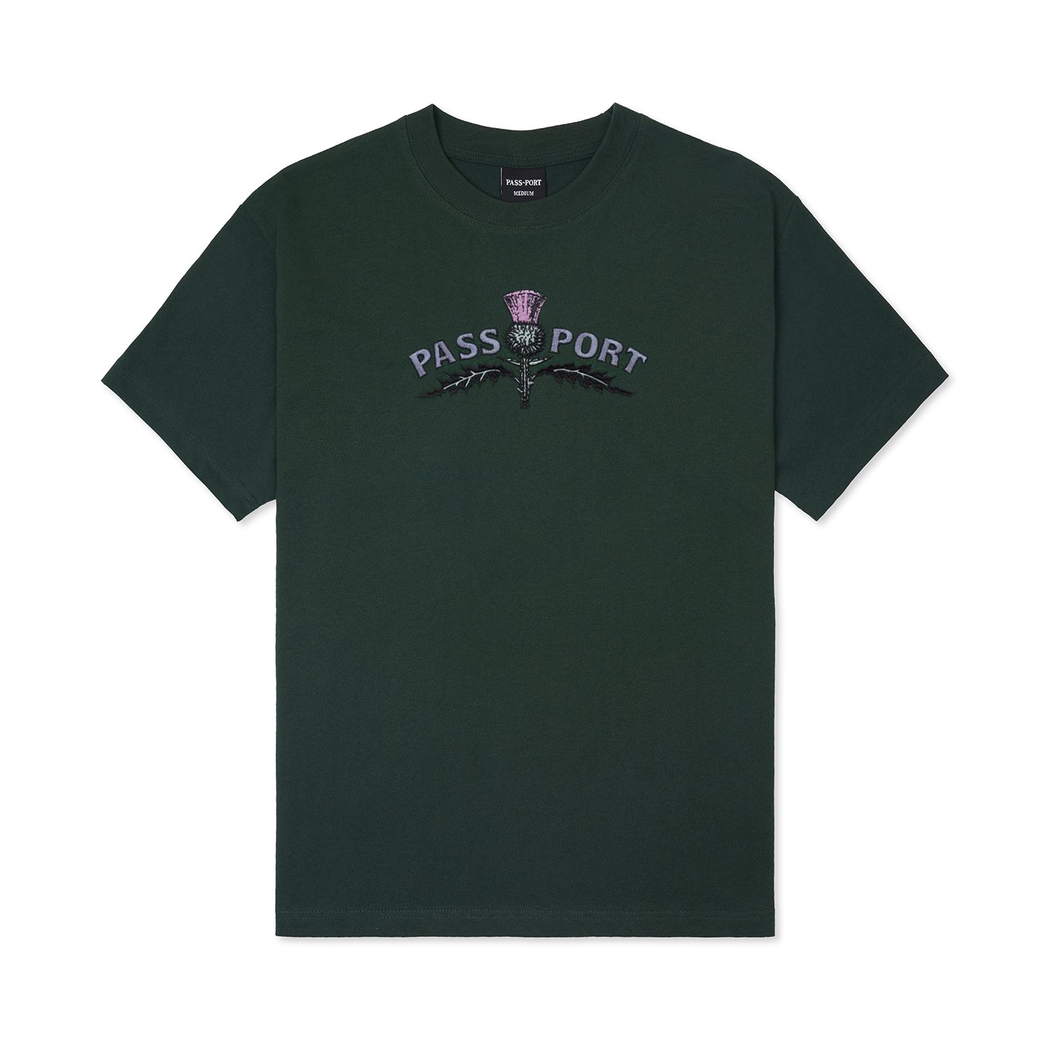 Thistle Embroidery Tee, Forest Green
