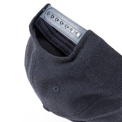 D Full Width Cap, Herringbone Navy