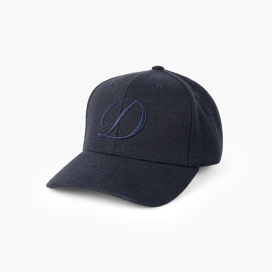 D Full Width Cap, Herringbone Navy