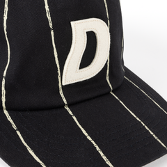 Pinstriped Worker Cap, Black