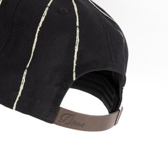 Pinstriped Worker Cap, Black