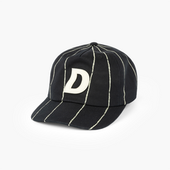 Pinstriped Worker Cap, Black