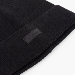 Cursive Rib Beanie, Black