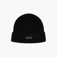 Cursive Rib Beanie, Black
