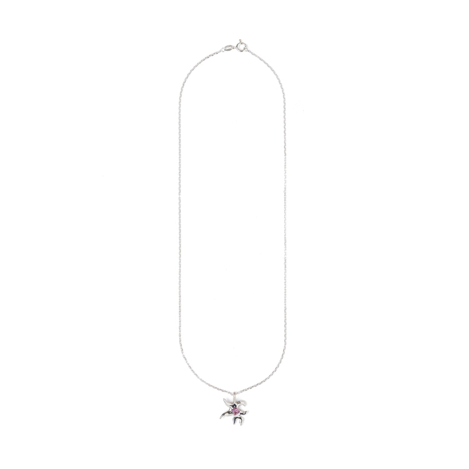 Cell Necklace, Silver / Pink