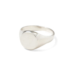 Circle Signet Ring, Silver