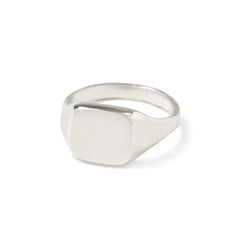 Square Signet Ring, Silver
