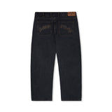 Logo Baggy Denim Jeans, Washed Black