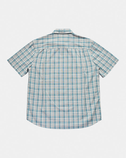 Cliff Short Sleeve Shirt, Petrol Plaid