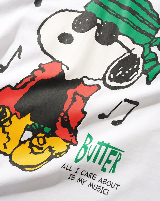 Peanuts Music Tee, White