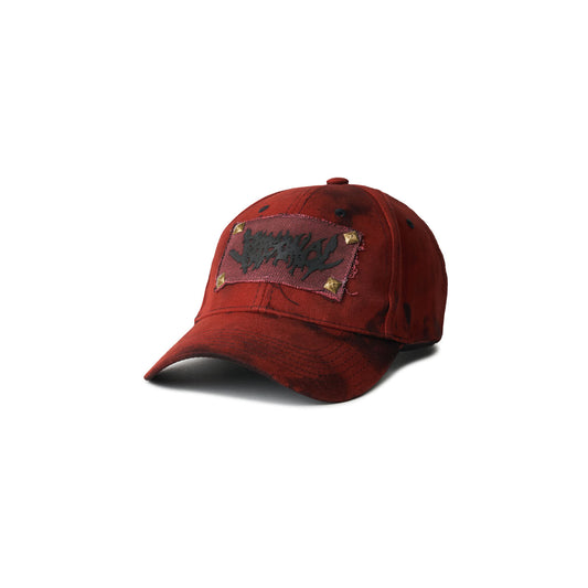 Dyed Puff Print Hat, Scarlett Red