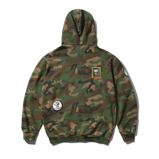 Peanuts Patched Zip-Thru Hood, Washed Camo