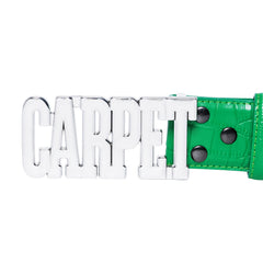 Crocskin Leather Belt, Green