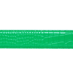 Crocskin Leather Belt, Green