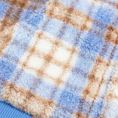 Fleece Zip Hoodie, Blue Plaid