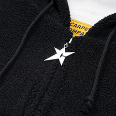 Fleece Zip Hoodie, Black