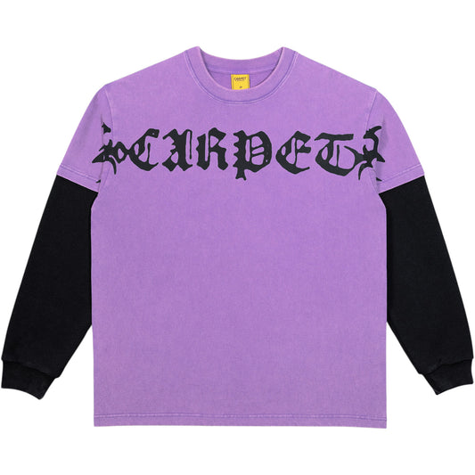 Trampstamp Long Sleeve Tee, Purple / Black