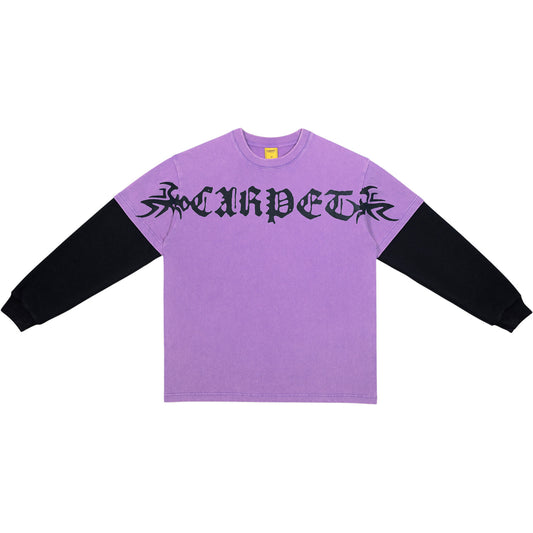 Trampstamp Long Sleeve Tee, Purple / Black