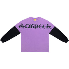 Trampstamp Long Sleeve Tee, Purple / Black