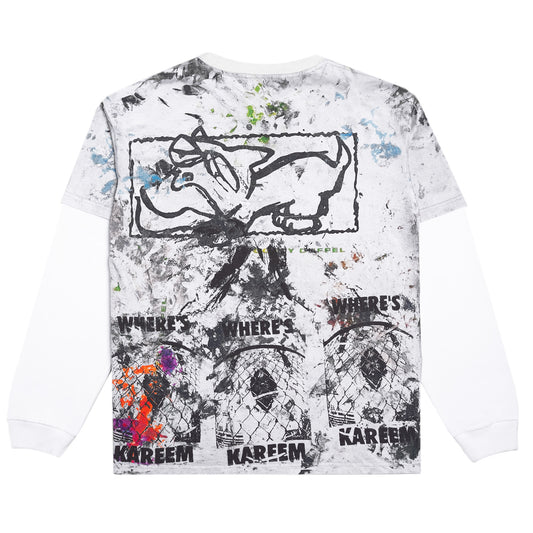 Rag Long Sleeve Tee, Multi / White